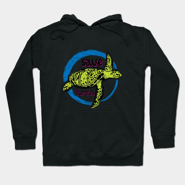 SAVE THE TURTLES! TURTLE-TASTIC ECO TURTLE LOGO MOTIF Hoodie by CliffordHayes